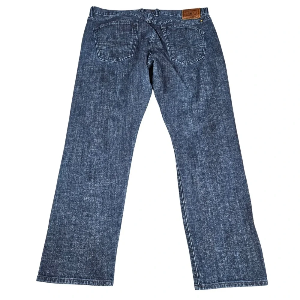 Lucky Brand 121 Heritage Slim Jeans Mens 38x30 Blue Dark Wash Denim Straight Leg